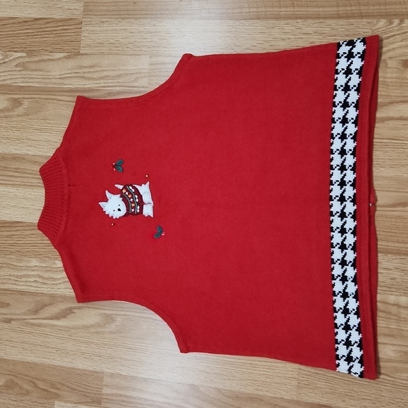 Designers Originals vintage Ugly Christmas Holiday Sweater Vest - Large scottie - Picture 6 of 6